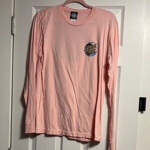 Santa Cruz Skateboards Pink Crewneck Tee